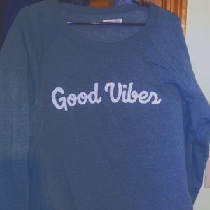 Crop "good vibes" womens sweatshirt